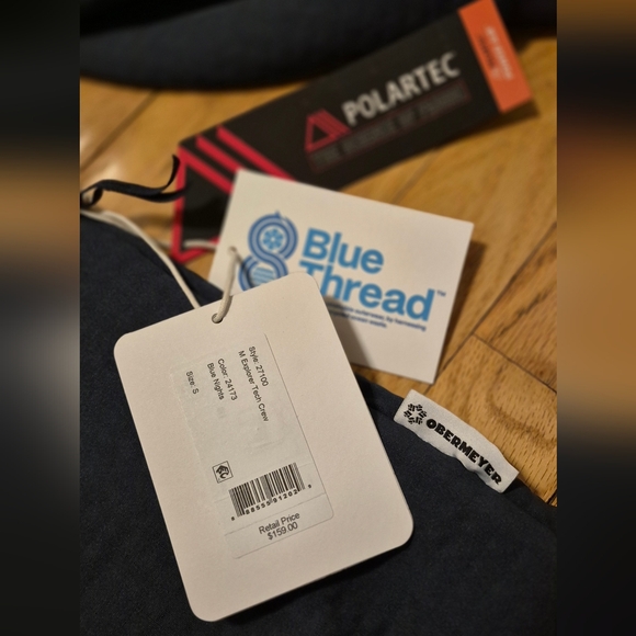 Obermeyer Men's S Navy Blue Explorer Tech Crew Neck Sweatshirt NWT - Picture 8 of 10